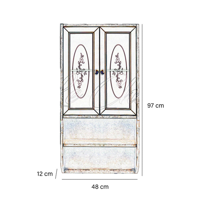 Pensile colore avorio decapè a doppia anta bagno multiuso