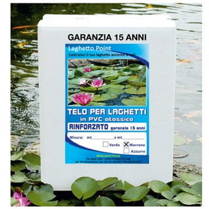 Telo per laghetto rinforzato in pvc verde 3,00 x 4,00 metri