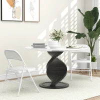 Set 2 Sedie Pieghevoli Imbottite in Finta Pelle PU e Metallo, 45x46x78 cm, Bianco