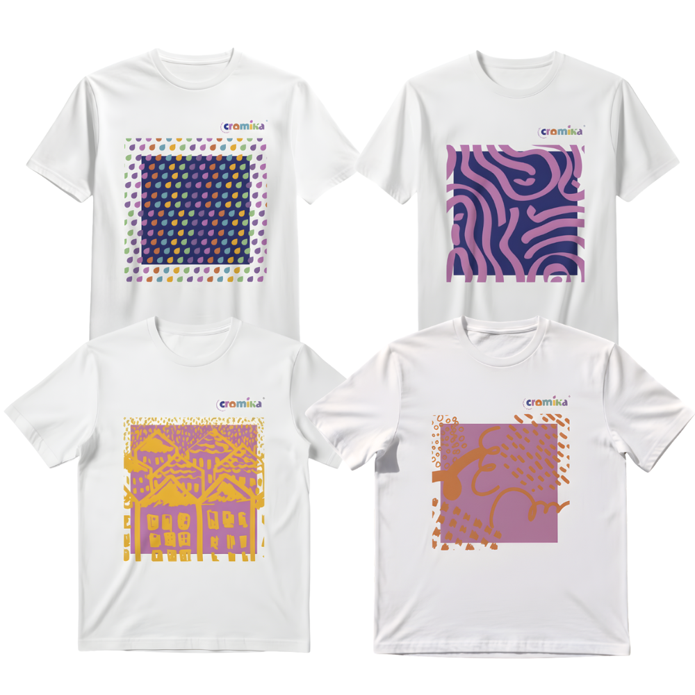 T-shirt cromika arte e colore in cotone naturale *** misura extralarge - xl, modello cromika waves, confezione 1