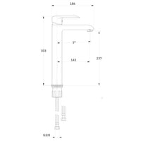 Miscelatore rubinetto puma per lavabo con bocca alta in ottone nero opaco bagno *** confezione 1
