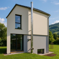 Elemento lineare doppia parete Ø 200/250 mm sp. 0,5 mm h. 1000 mm canna fumaria