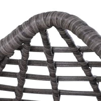 Poltrona da Esterno in Rattan a Goccia Stile Boho con Cuscino, 101x89x156cm Grigio e Beige