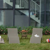 Set 2 Sdraio da Giardino Pieghevoli, Lettino Prendisole in Alluminio e Textilene, 61x165x63cm
