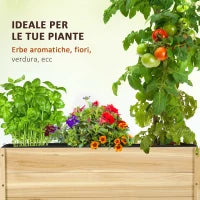 Fioriera da Giardino con Foro di Drenaggio e Rotelle, in Legno di Abete, 89x48x47 cm