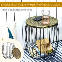 Set da Giardino Esterno, 3 Tavolini da Balcone Impilabili, Arredamento da Giardino Stile Industriale in Metallo Nero