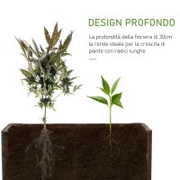 Fioriera Vaso per Piante Box Rettangolare in Legno di Abete 70 x 35 x 30cm