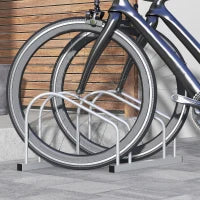 Rastrelliera per 2 Biciclette in Acciaio con Posizione Regolabile, 50x34x27.5 cm, Argento