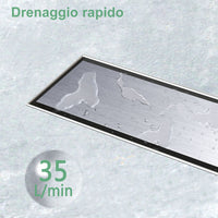 AICA ITALY Canalina doccia a pavimento 70cm con sifone giravole 360°e 2-in-1 scarico doccia Modello standard