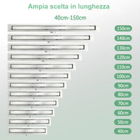 Canalina doccia a pavimento 110cm con panello piastrellabile in acciaio inox AICA ITALY scarico doccia 2-in-1 spazzolato