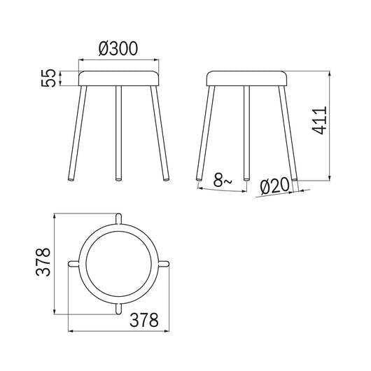 Inda - Sgabello bagno in resina e gambe in acciaio lucido