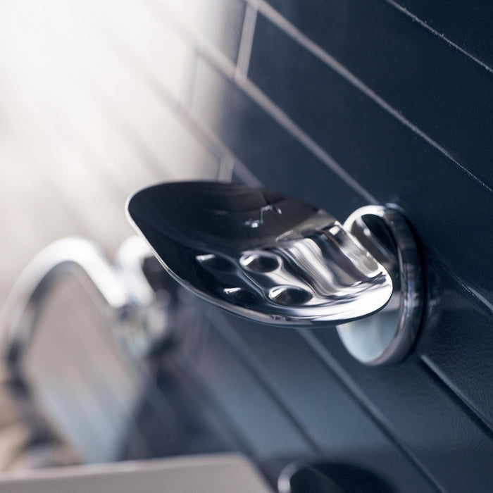 Inda - Portasapone a parete con bacinella in ottone cromato