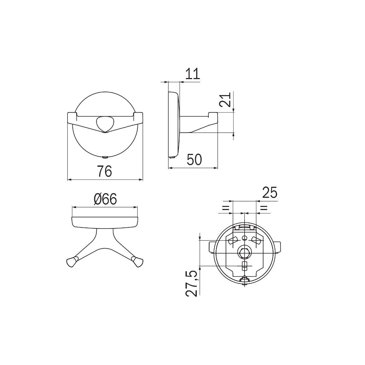 Inda - Appendino doppio classico cromato lucido