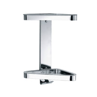 Inda - Cestino portaoggetti doccia angolare con 2 ripiani cromo lucido