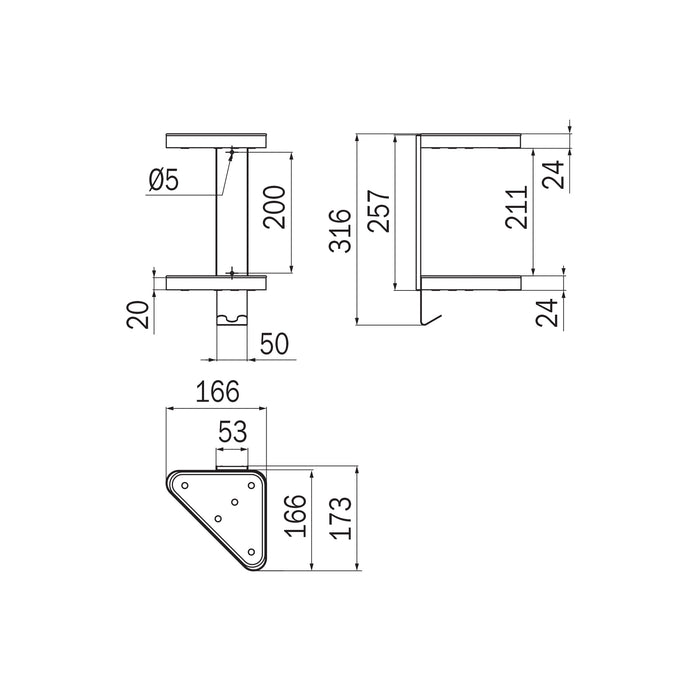 Inda - Cestino portaoggetti doccia angolare con 2 ripiani cromo lucido