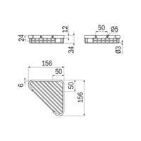 Inda - Cestino portaoggetti doccia L.16 H.4 cm angolare in ottone cromato