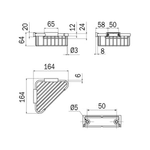 Inda - Cestino portaoggetti doccia L.17 H.7 cm angolare in ottone cromato