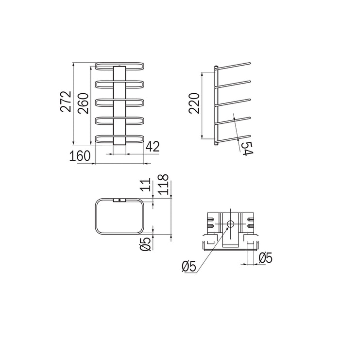 Inda - Porta asciugamani a ripiani cromo lucido