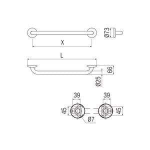 Inda - Maniglione di sicurezza cromo lucido L.52 cm
