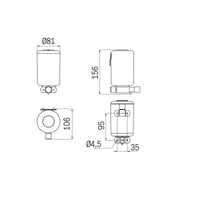 Inda - Dispenser sapone a parete con erogatore inferiore cromo lucido 0,5 Lt