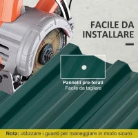 Set 12 Pannelli di Ricambio 129x45 cm per Casette da Giardino in Acciaio Zincato Verde