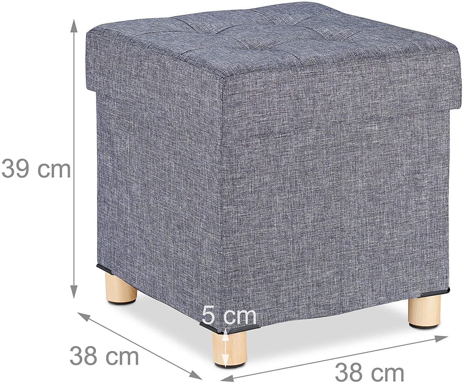 Sgabello ottomano con vano contenitore grigio 13_0002754