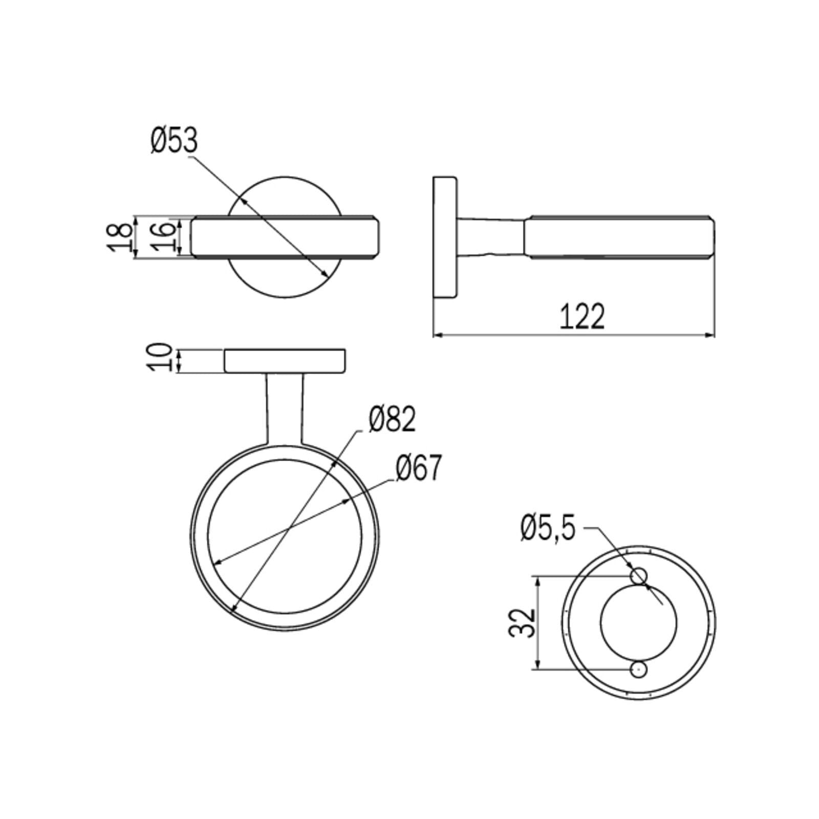 Inda - Supporto a parete Gealuna acciaio cromato