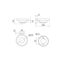 Inda - Portasapone a parete Gealuna acciaio cromato/vetro trasparente