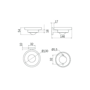 Inda - Portasapone a parete Gealuna acciaio cromato/vetro trasparente