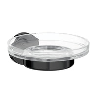 Inda - Portasapone a parete Gealuna acciaio nero / vetro trasparente