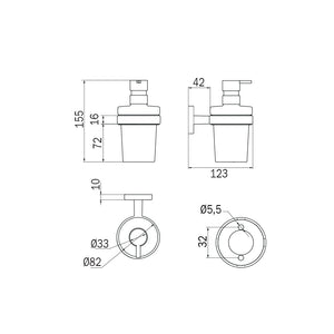 Inda - Dispenser sapone a parete Gealuna cromo lucido/trasparente 250 ml