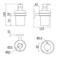 Inda - Dispenser sapone a parete Gealuna in acciaio spazzolato /trasparente