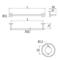 Inda - Porta asciugamani Gealuna in acciaio cromato L.85 cm