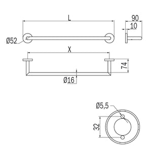 Inda - Porta asciugamani Gealuna in acciaio cromato L.85 cm