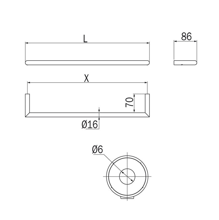 Inda - Porta asciugamani Gealuna in acciaio spazzolato L.85 cm