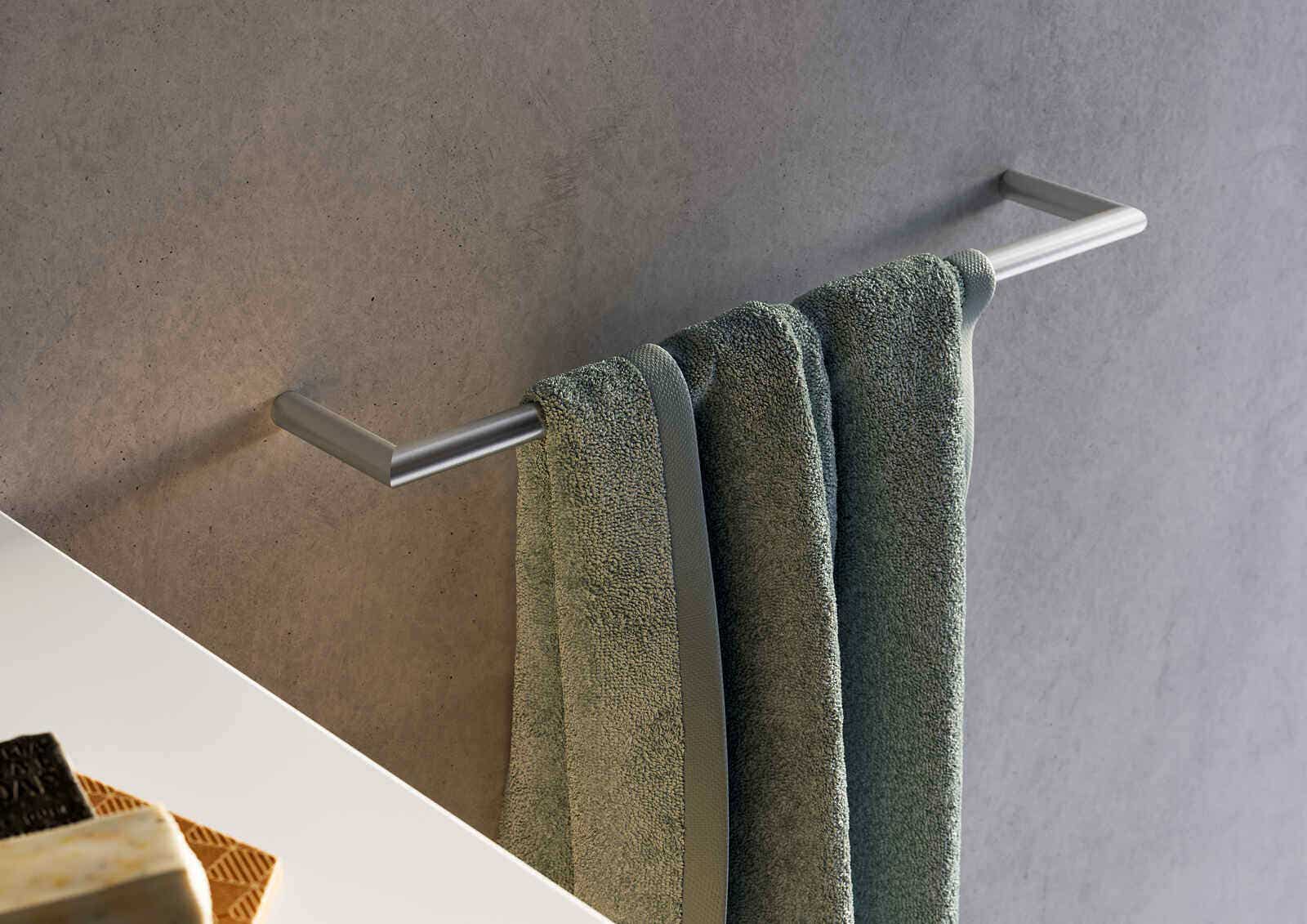 Inda - Porta asciugamani senza placca Gealuna L.31,6 cm in acciaio spazzolato