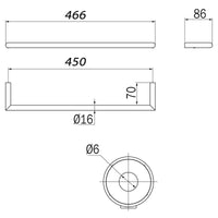 Inda - Porta asciugamani senza placca Gealuna L.46,6 cm in acciaio nero