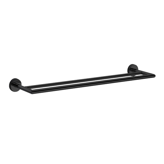 Inda - Porta asciugamani doppio Gealuna in acciaio nero L.65 cm