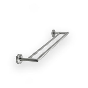 Inda - Porta asciugamani doppio Gealuna L.65 cm in acciaio spazzolato