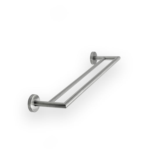 Inda - Porta asciugamani doppio Gealuna L.65 cm in acciaio spazzolato