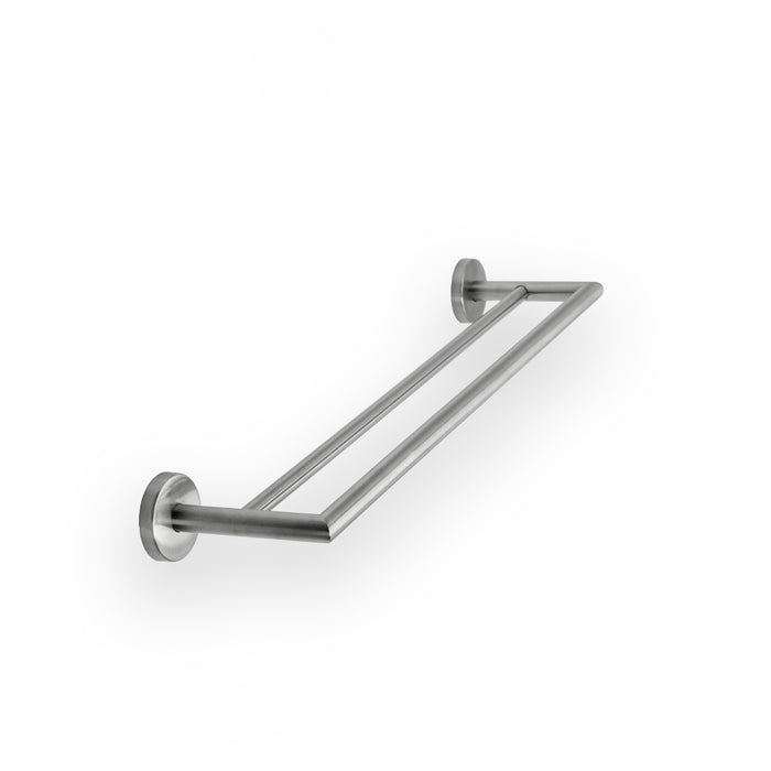 Inda - Porta asciugamani doppio Gealuna L.65 cm in acciaio spazzolato