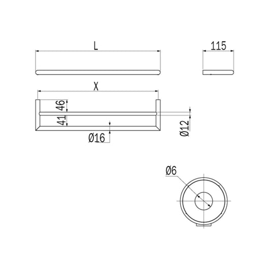 Inda - Porta asciugamani doppio senza placca Gealuna L.46,6 cm cromato