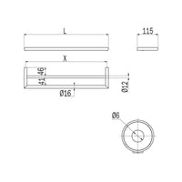 Inda - Porta asciugamani doppio senza placca Gealuna L.46,6cm spazzolato