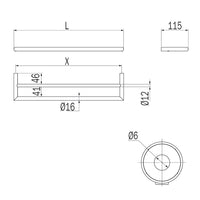 Inda - Porta asciugamani doppio senza placca a muro L.61cm Gealuna cromato