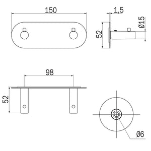 Inda - Appendiabiti doppio Gealuna in acciaio nero