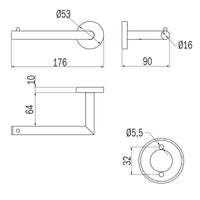 Inda - Portarotolo sinistro Gealuna in acciaio nero
