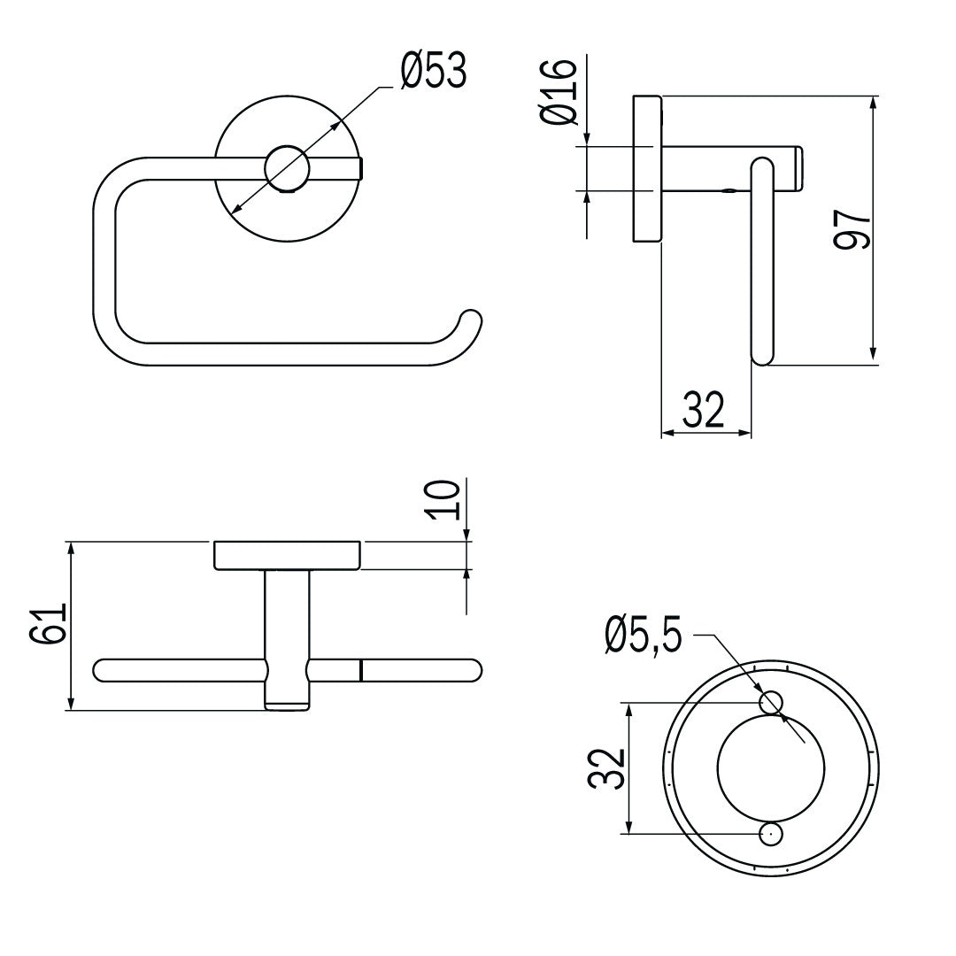 Inda - Portarotolo basculante Gealuna in acciaio cromato