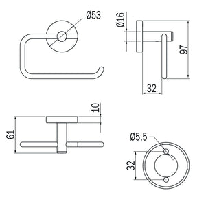 Inda - Portarotolo basculante Gealuna in acciaio cromato