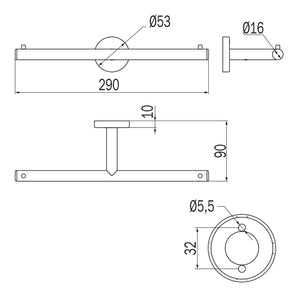 Inda - Portarotolo doppio Gealuna in acciaio nero