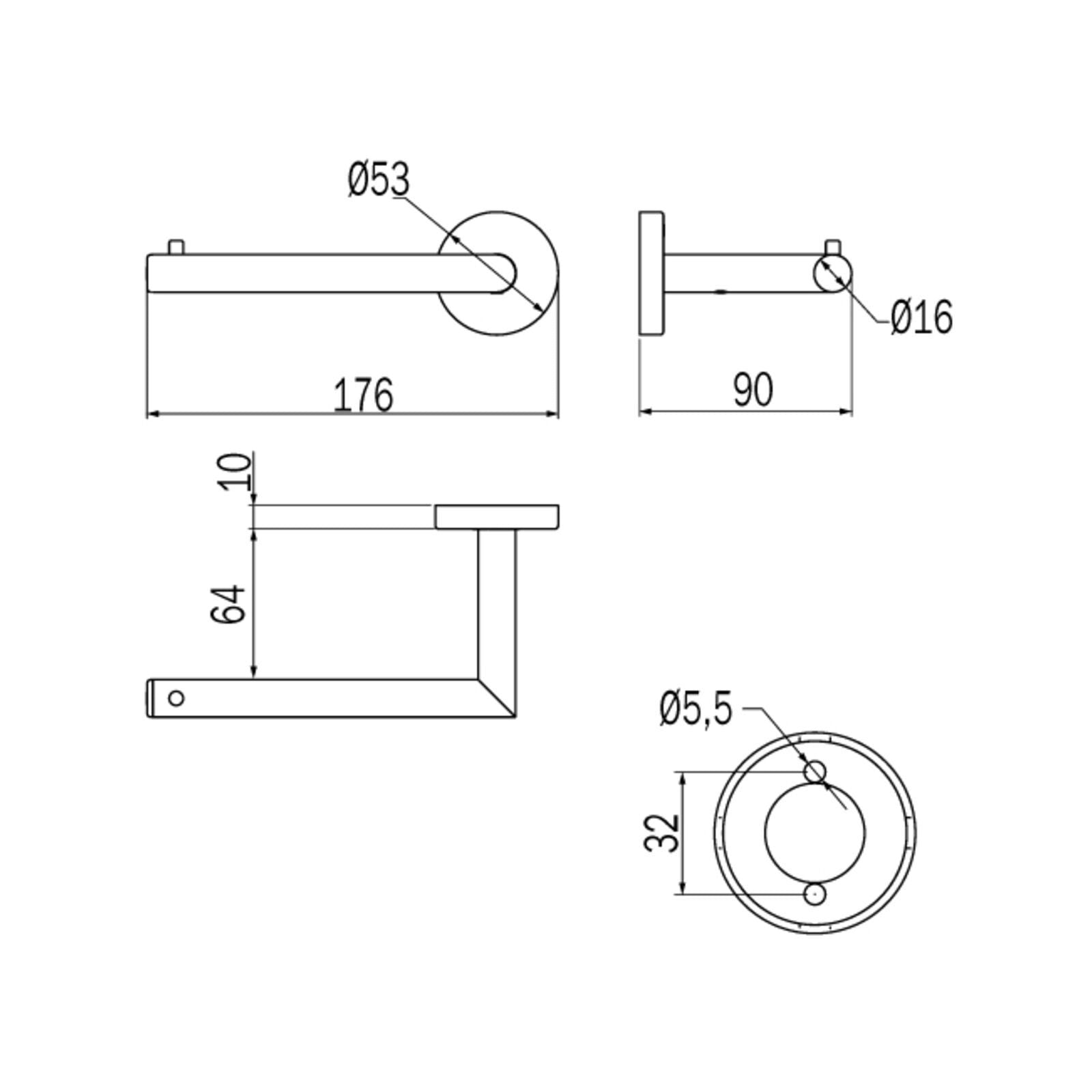 Inda - Portarotolo destro Gealuna in acciaio cromato